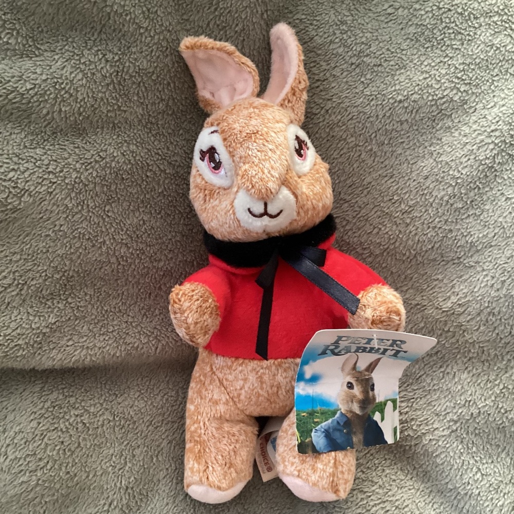 Peter Rabbit Plush 9” Soft floppy wearing Red Jacket Easter Stuffed Animal